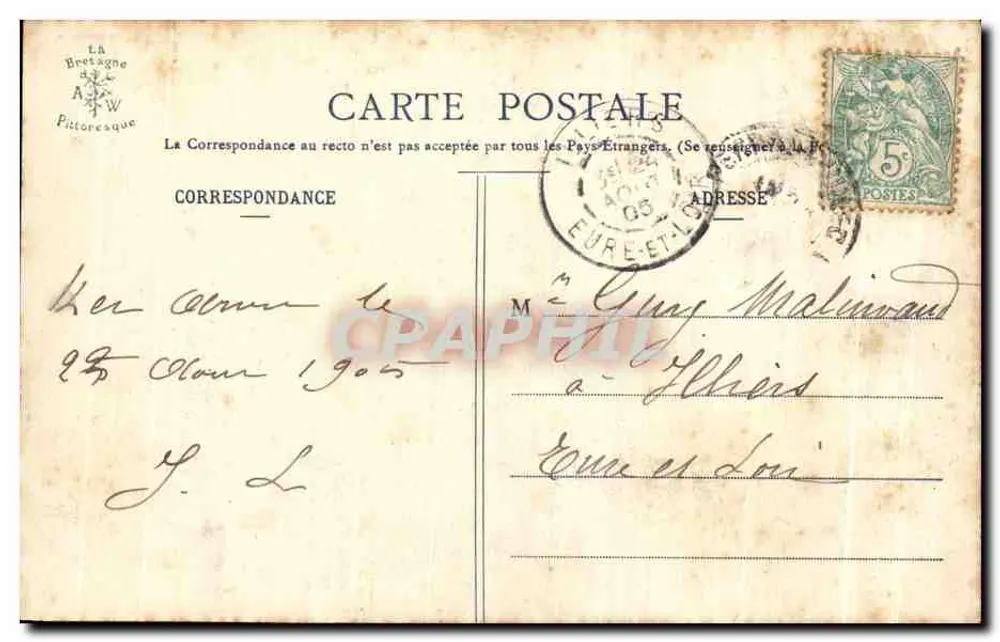 TREGASTEL - O Champignon — A Bretanha Pitoresca, Coleção A. Waron, St-Hilaire - Verso