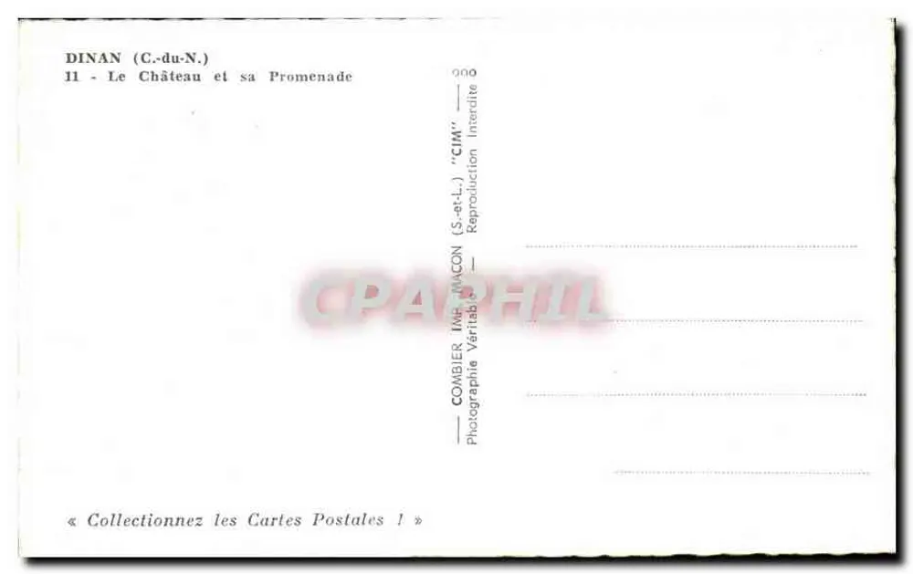 Dinan (C.-du-N.) — O Castelo e sua Promenade — Combier (S.-et-L.) - Verso