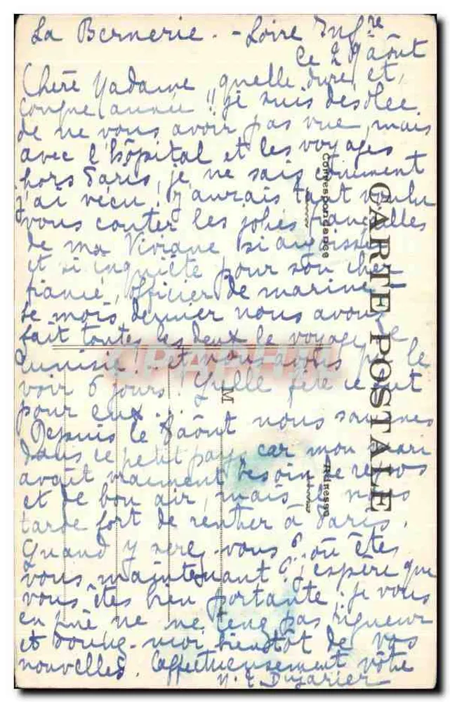 Rochers de la Patorie — ein stürmischer Tag — Phototypie Vasselier, Nantes - Rückseite