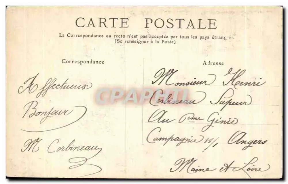 NANTES - Estátua do Geral Mellinet — editor desconhecido, n° 16 - Verso