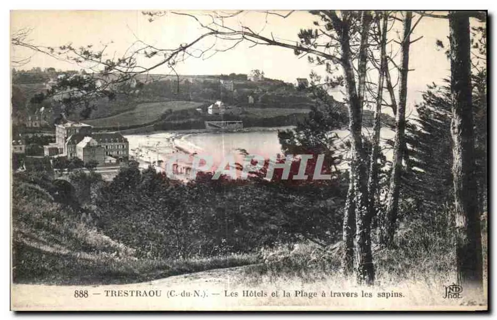 TRESTRAOU (C.-du-N.) — Die Hotels und die Strandpromenade durch die Tannen — Neuvoein Frères, Paris-Corbeil - Vorderseite