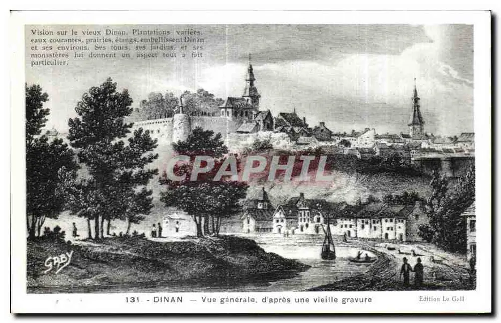 Dinan — Allgemeiner Blick, nach einer alten Holzschnitte — Édition Le Gall - Vorderseite