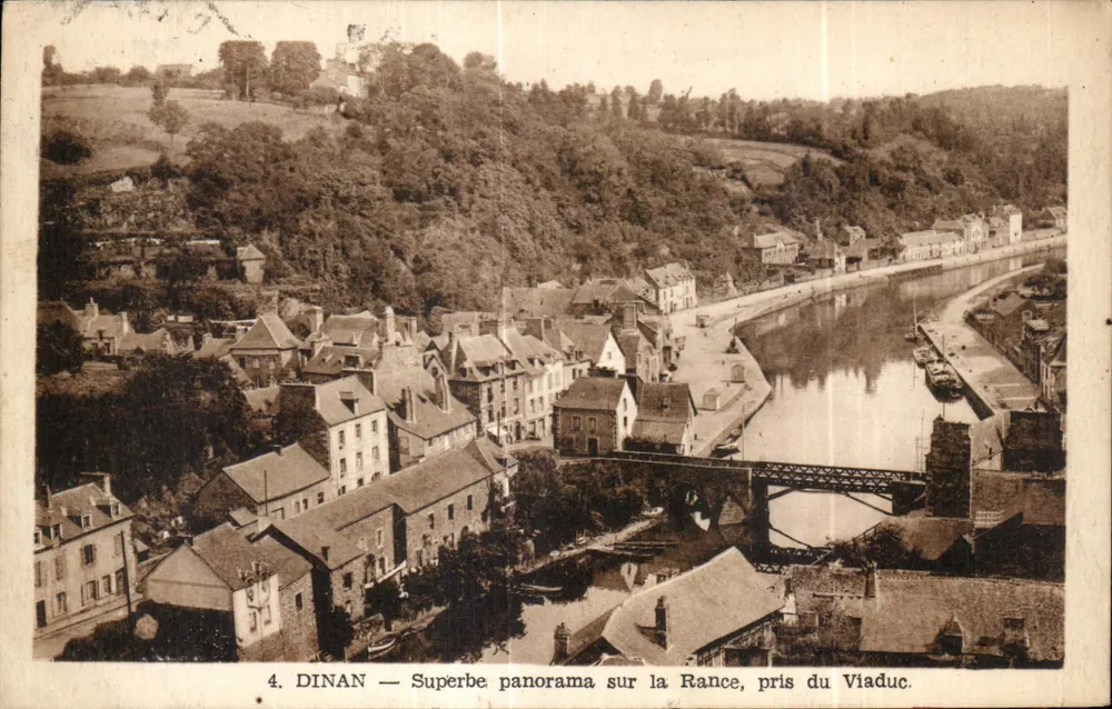Dinan — Superb Panorama über die Rance, aufgenommen vom Viadukt — J. Nozais, Verleger, Nr. 4 - Vorderseite