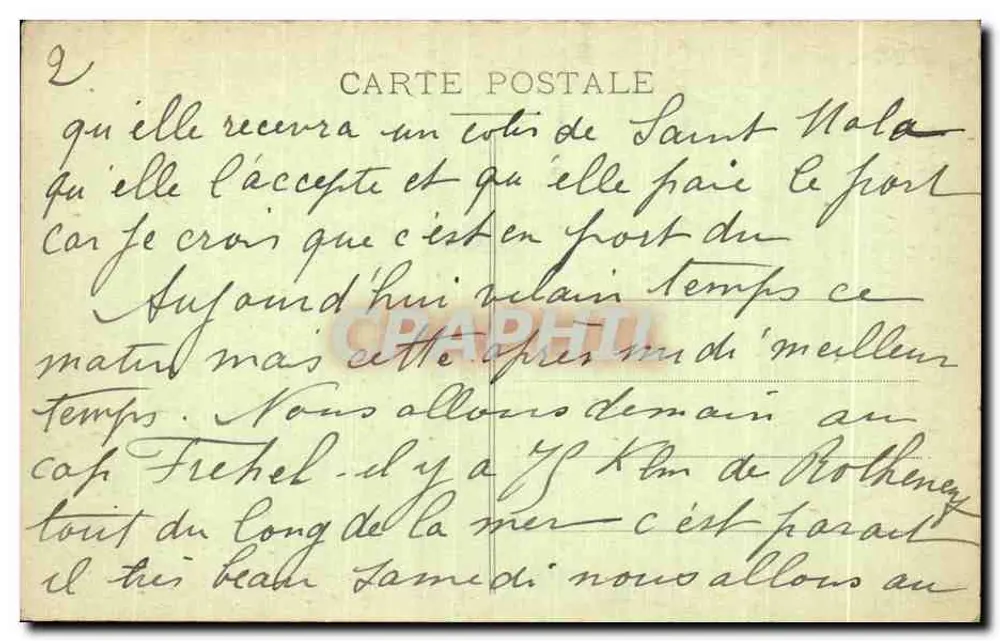Dinan - Turm der Uhr (ehemaliger Glockenturm von Dinan) — nach einer Kupferstechung von 1844 - Rückseite