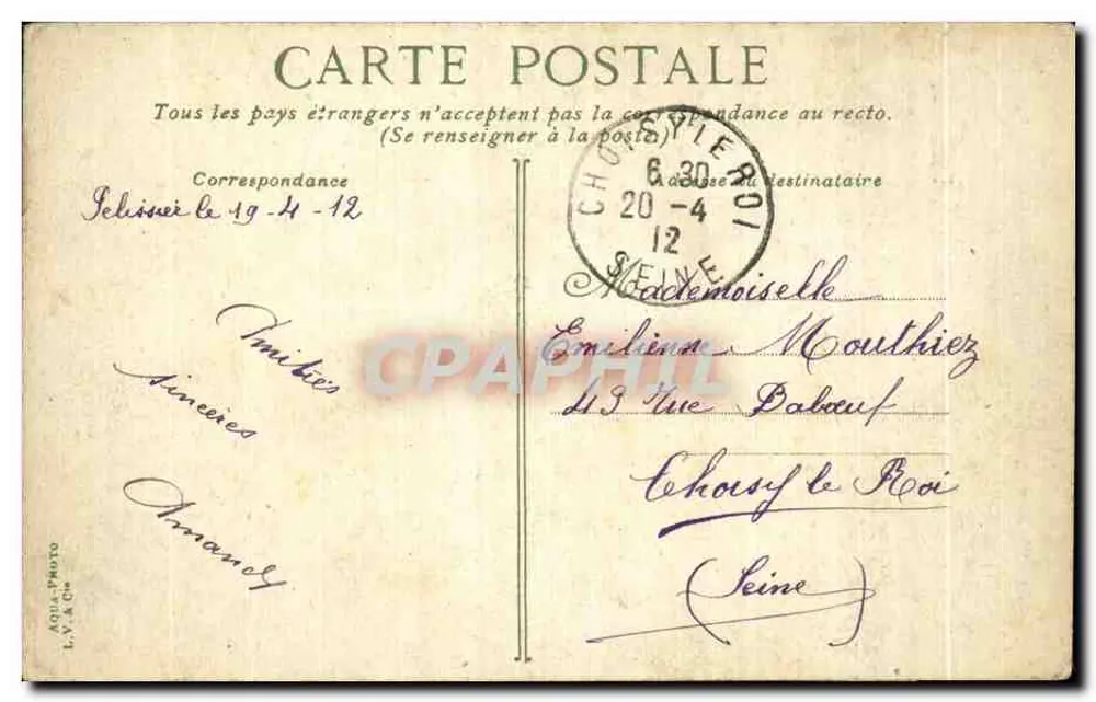 Dinan. Ein Eckchen des alten Hafens — L.V. & Cie, Nr. 666 - Rückseite