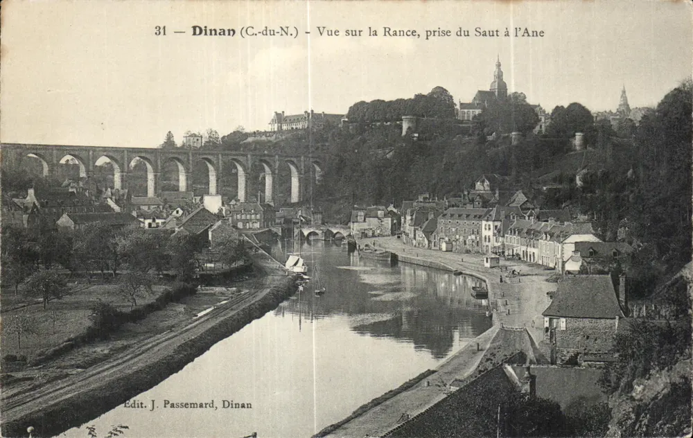 Dinan (C.-du-N.) — Blick über die Rance, vom Saut à l'Ane aus — Edit. J. Passemand, Dinan - Vorderseite