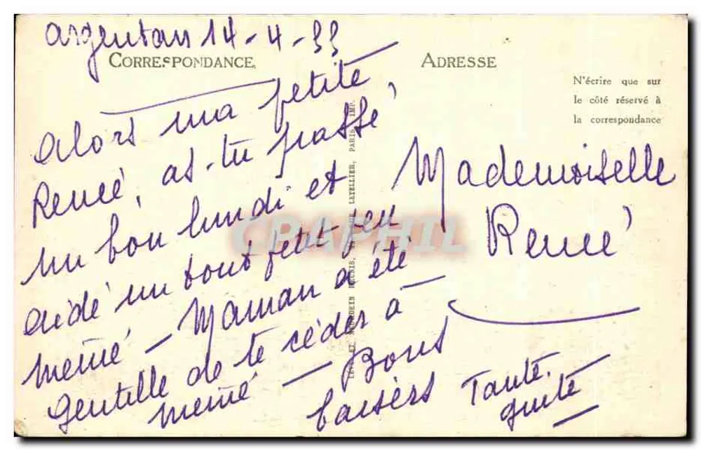 La Vilaine bei Pont-Réan — Umgebung von Rennes — LL n°195 - Rückseite