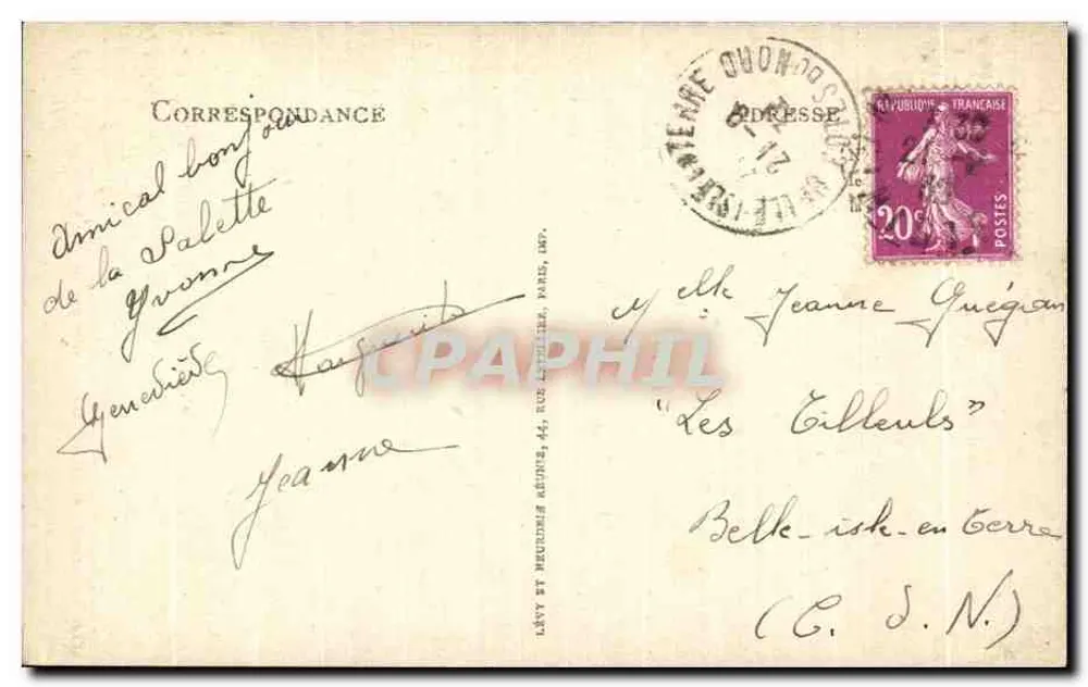 Innenansicht der Kapelle La Salette — Umgebung von MORLAIX — Verlag Lévy et Heudé, n° III - Rückseite