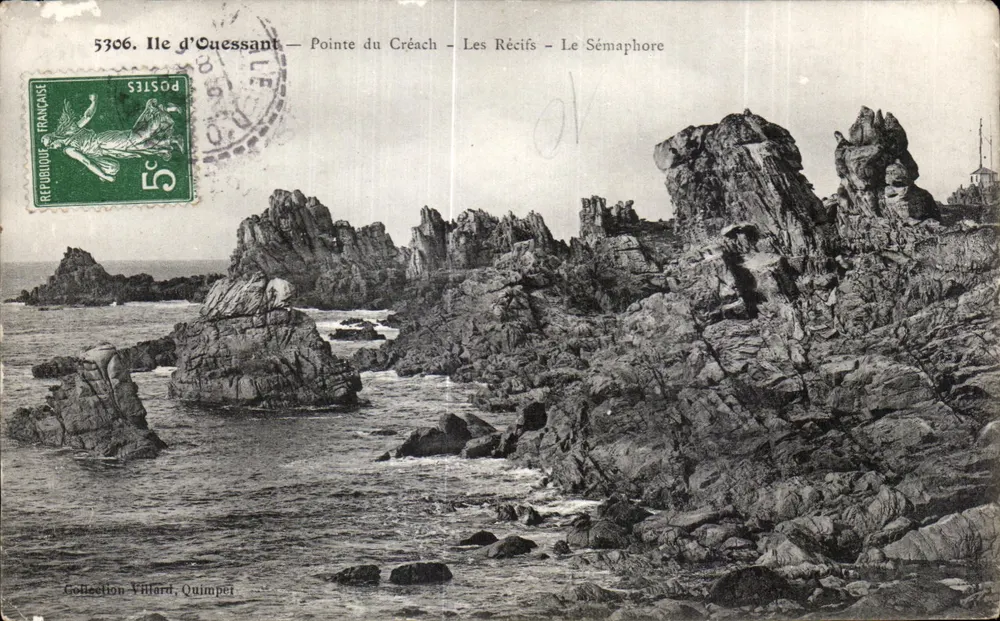 Insel Ouessant — Pointe du Créach — Les Récifs — Le Sémaphore — Sammlung Villard, Quimper - Vorderseite