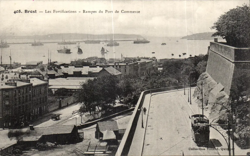 Brest — As Fortificações — Rampas do Porto de Comércio — Coleção Villard, Quimper - Frente
