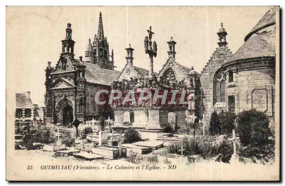 Guimiliau (Finistère) — Der Calvarienberg und die Kirche — ND - Vorderseite
