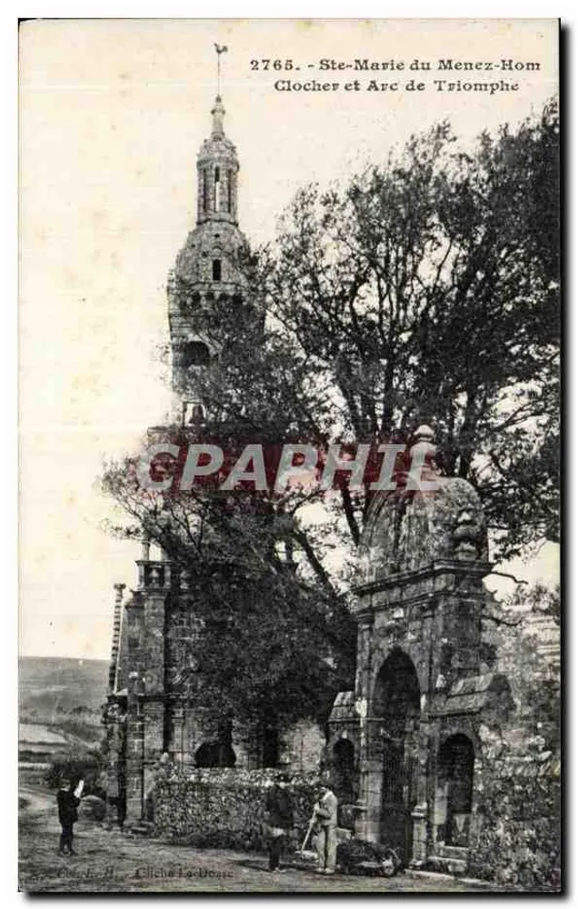 Ste-Marie du Menez-Hom — Kirchturm und Triumphbogen — Cliché La Douane, Nr. 2765 - Vorderseite