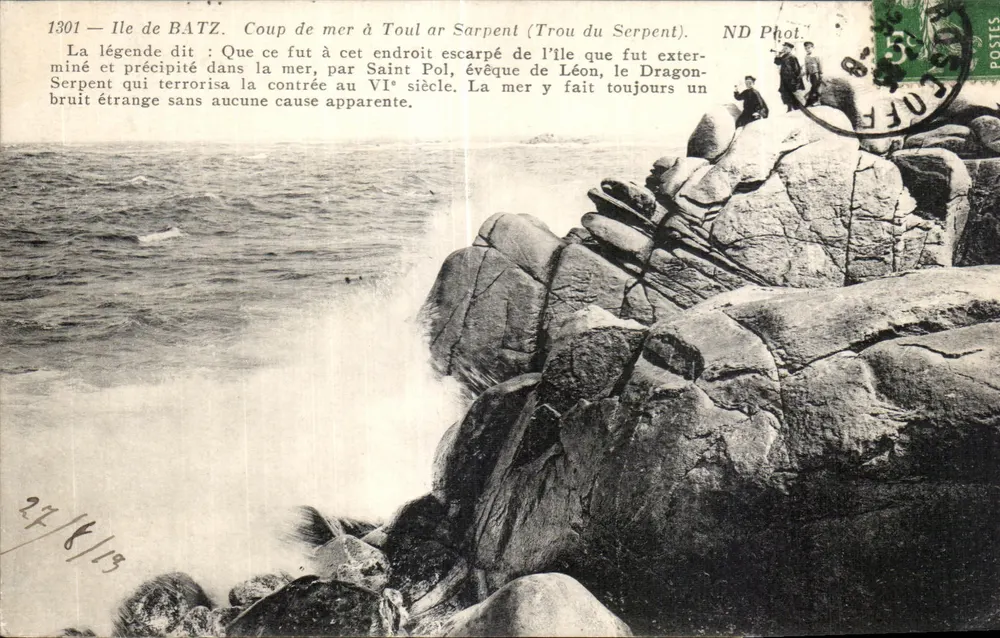Insel Batz — Blick auf das Meer bei Toul ar Sarpent (Trou du Serpent) — ND Fotografie. - Vorderseite