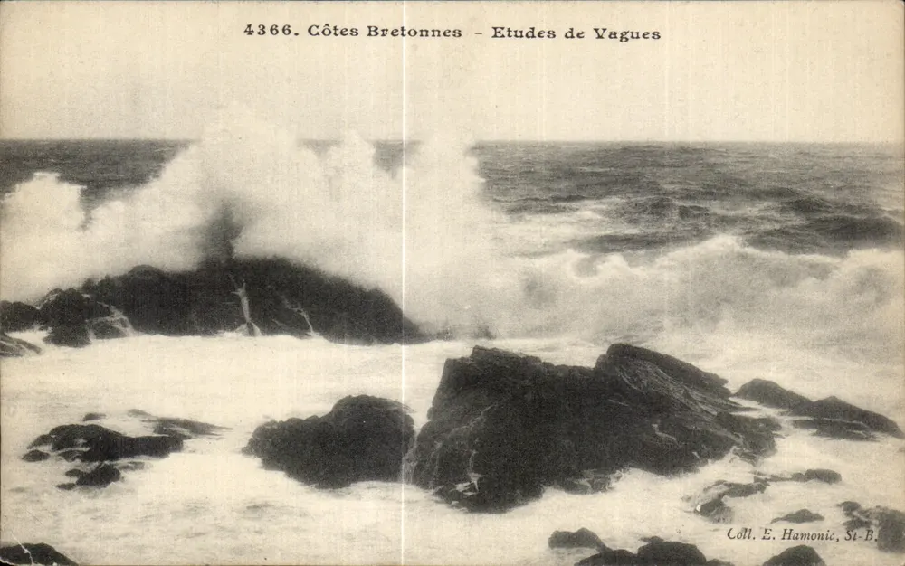 Costas da Bretanha — Estudos de Ondas — Coll. E. Hamonic, St-B. - Frente