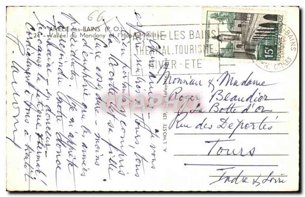 Amlie-les-Bains (R.O.) — Tal des Mondony und das Militärkrankenhaus — Verleger: Théral Tourisme - Rückseite