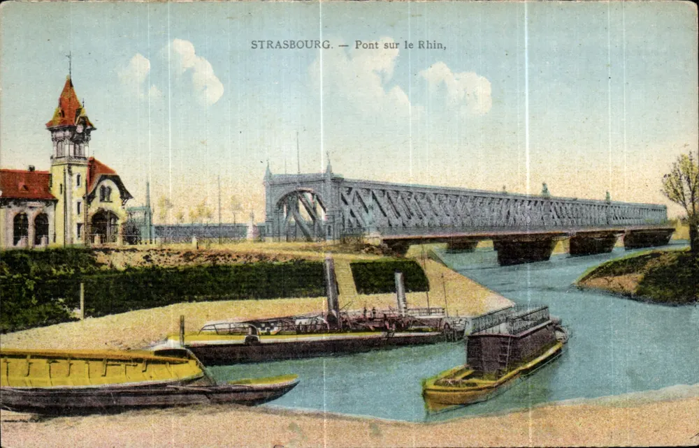Estrasburgo — Ponte sobre o rio Reno, editor Léon Lévy, n°67 - Frente