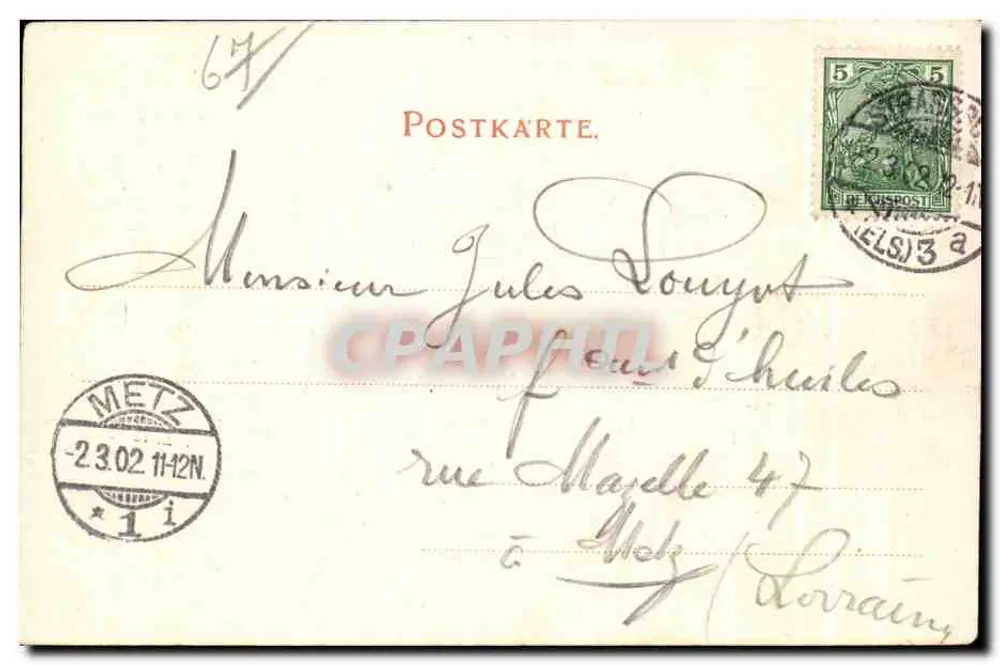 Strasbourg — As corujas — Dr. Trenkler Co., Leipzig, 2124 - Verso