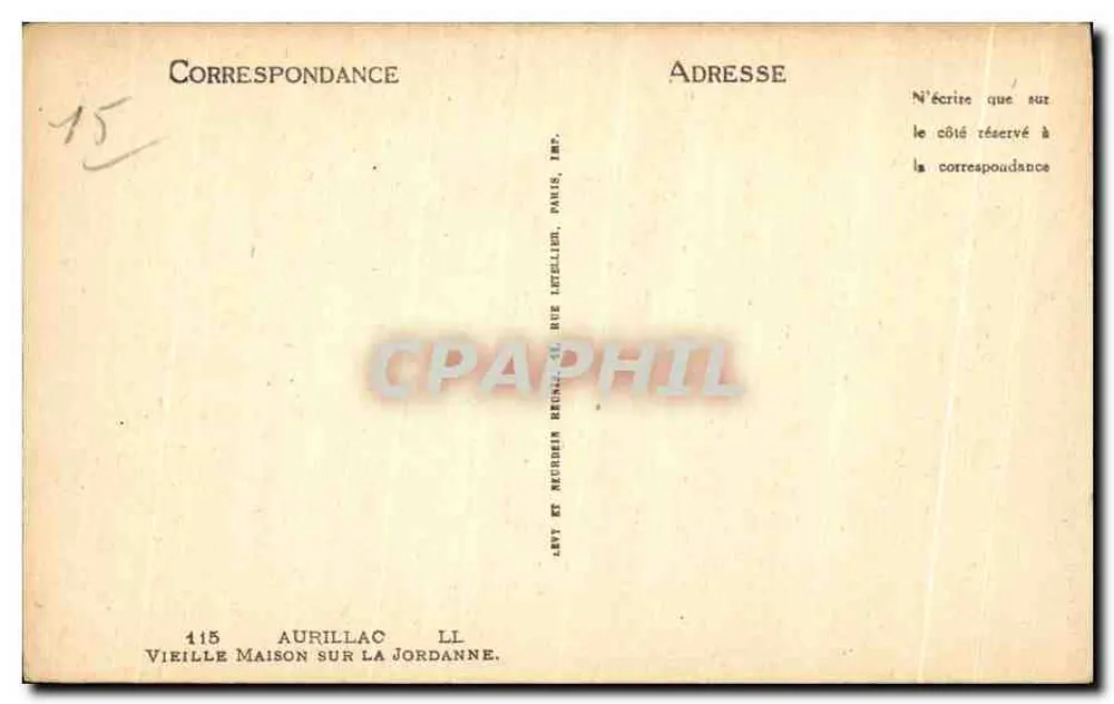 Aurillac — Alte Haus am Jordanne — Levy et Neuboden, Paris - Rückseite