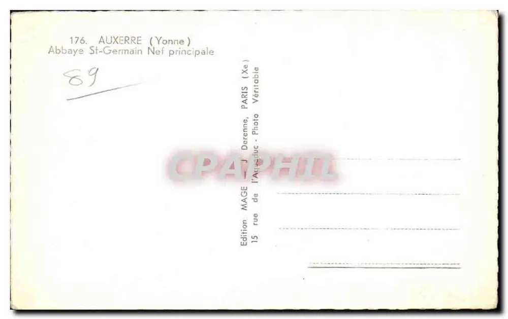 Abadia Saint-Germain - Nef principal — Auxerre (Yonne) — Édition MAGE - Verso
