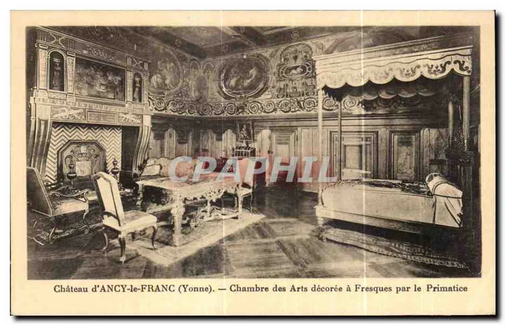 Schloss Ancy-le-Franc (Yonne) — Dekorierte Kunstzimmer von Primatice - Vorderseite