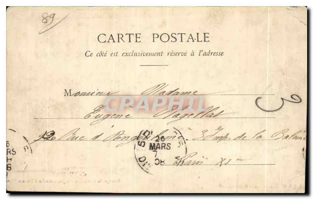 Barrage du Batardeau — Ligne Laroche à Nevers — éditeur L. F. et V., Paris, n° 67 - Rückseite
