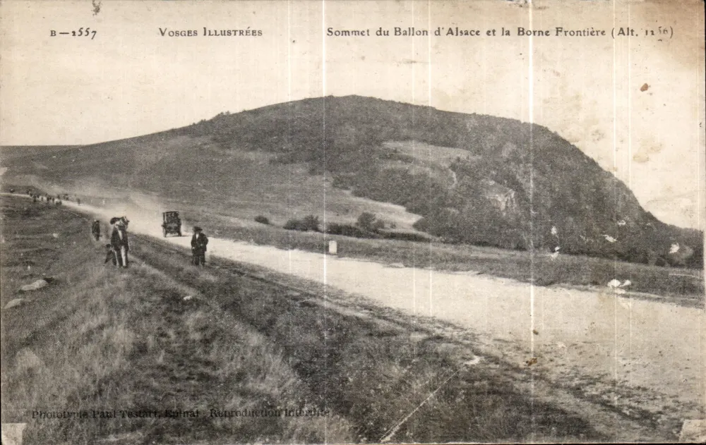 Gipfel des Ballon d'Alsace und Grenzstein — Vosges Illustrées, Serie B-1557 — Fot. Paul Testart, Éd. R. F. de l'Est - Vorderseite