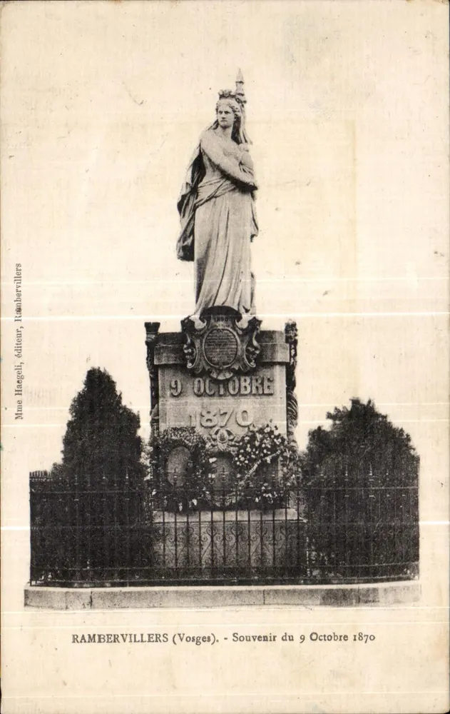 Rambervillers (Vosges) — Erinnerung an den 9. Oktober 1870 — Verlag Mme Haegeli - Vorderseite