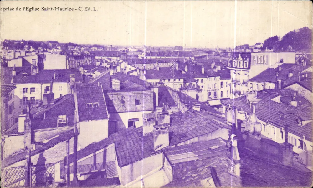 Vue de la ville — prise de l'Église Saint-Maurice — C. Ed. L. - Frente