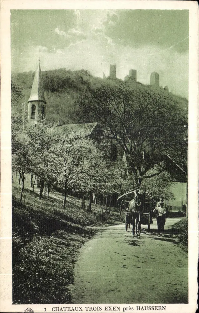 Castelos Três Exen perto de Haussern — editor Almacinina des Arts Photomécaniques, Strasbourg, n°1 - Frente