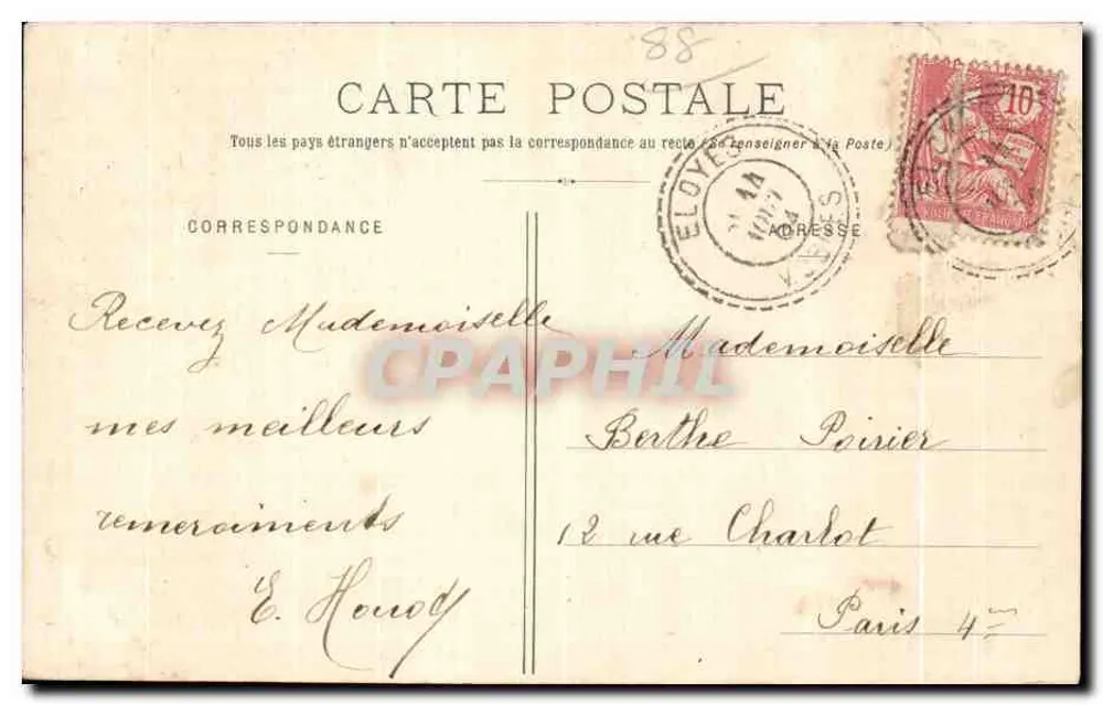 Éloyes - Roche des Cuveaux (Hoogte: 800 meter) — Foto Homeyer & Ehret, Épinal - Achterkant