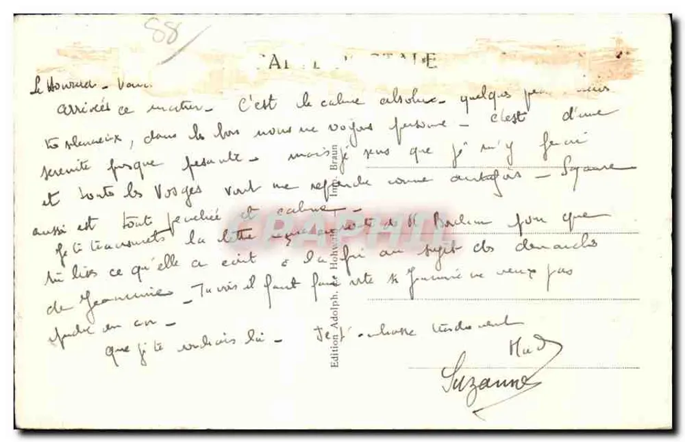 O Hohwald — A Metairie — Edição Adolph Braun - Verso