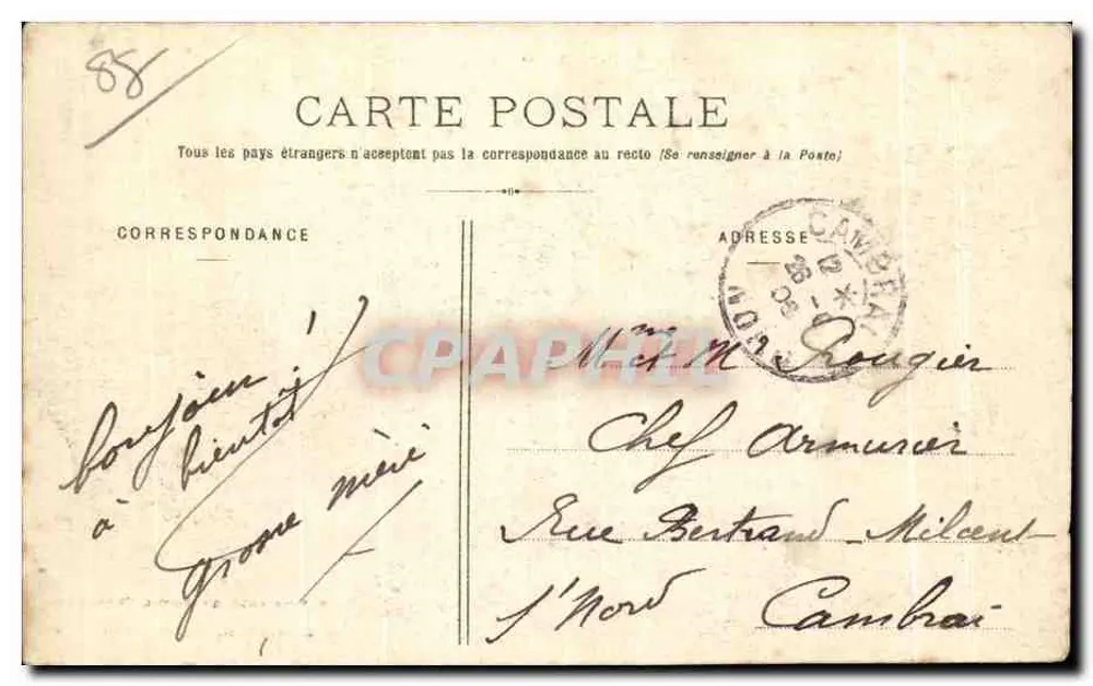 VITTEL (VOSGES) — Café Petitjean et Hôtel Terminus — Imp. Ad. Welck, Saint-Dié - Rückseite