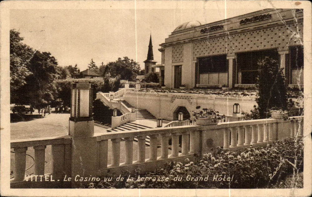 Vittel - Der Casino-Blick von der Terrasse des Grand Hôtel — Künstlerische Ausgabe V. Reeder - Vorderseite