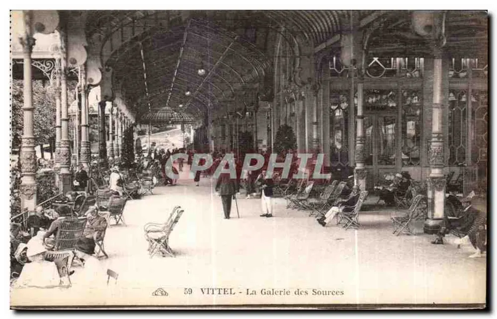 VITTEL - La Galería de las Fuentes — editor C. Amaudun des Arts Photographiques, Quasbourg - Anverso