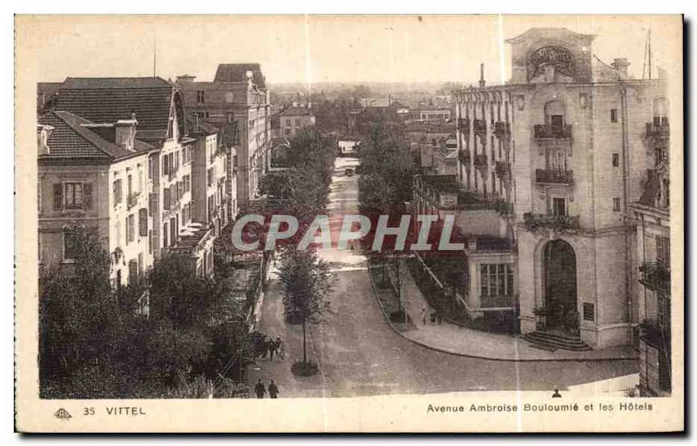 Vittel — Avenue Ambroise Bouloumié und die Hotels — Cie des Arts Photographiques - Vorderseite