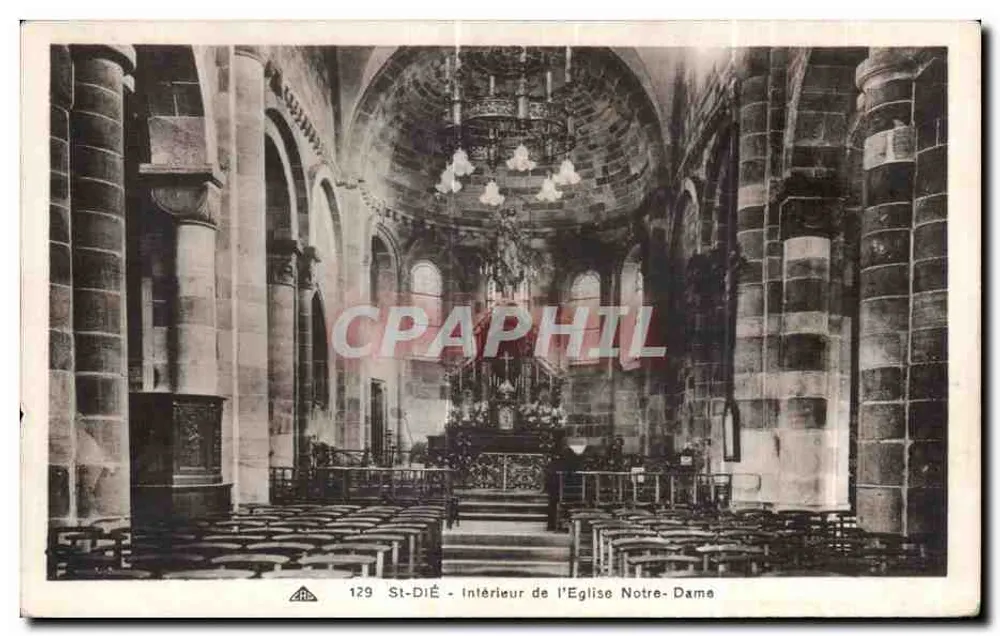 St-Dié - Innenansicht der Kirche Notre-Dame — Verlag ARA, n° 129 - Vorderseite