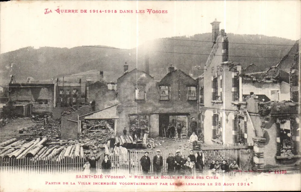 Saint-Dié (Vosges) — Teil der Stadt absichtlich von den Deutschen am 28. August 1914 zerstört — P. Bell, Nr. 11135 - Vorderseite