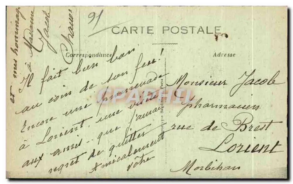 Schloss DOURDAN (S.-et-O.) — Ursprung und Geschichte — Herausgeber TROLLER, N° 91 - Rückseite