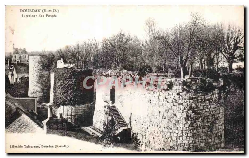 Dourdan (S.-et-O.) — Interior dos Fossés — Livraria Talourens, Dourdan (S.-et-O.) - Frente