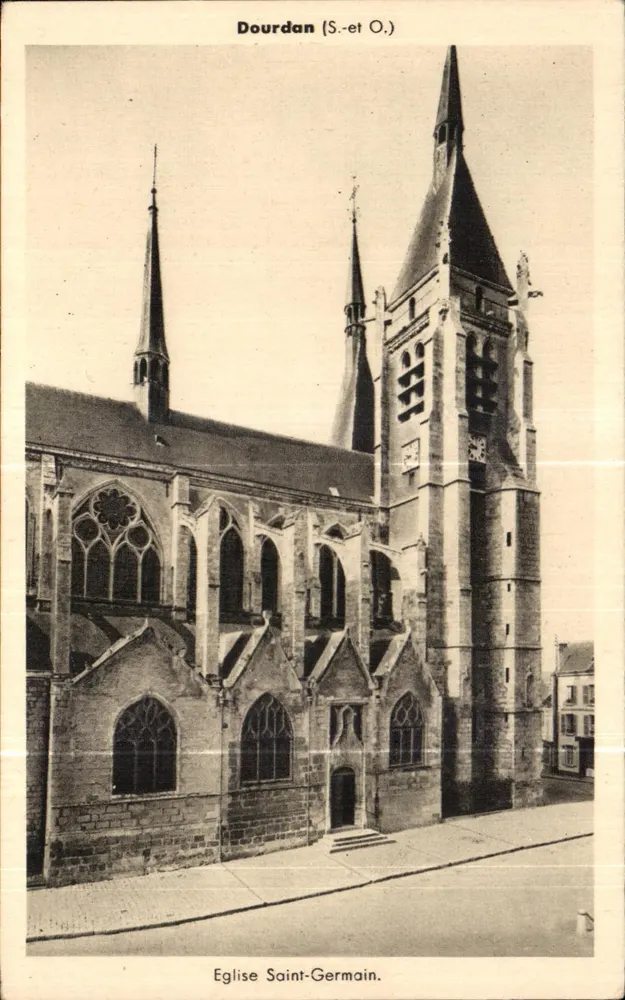 Dourdan (S.-et O.) — Igreja de São Germain — cliché J. Le Seyne - Frente