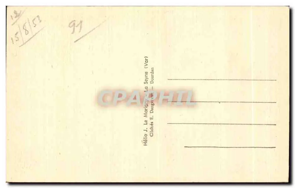 Dourdan (S.-et-O.) — A Igreja de São Germain — O Trifólio — editor Hélio J. Le Marigay, La Seyne (Var) - Verso