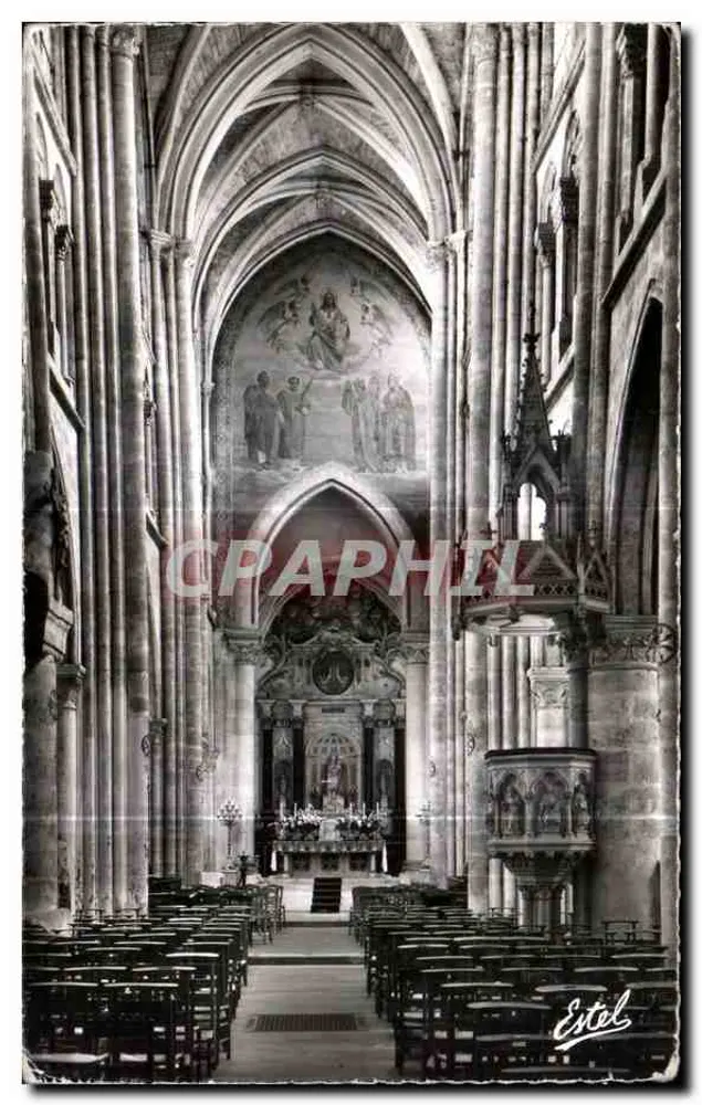 Innenansicht der Kirche Saint-Germain in Dourdan — Kirchenschiff — Verlag Etel - Vorderseite