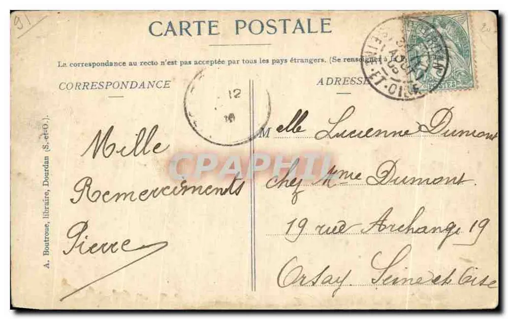Dourdan (S.&O.) w nocy — Katedra — A. Boutroune, n°29 - Rewers