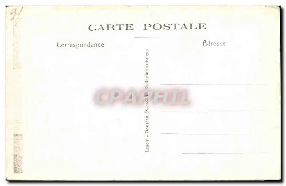 Dourdan (S.-et-O.) — geschnitzte Holztür, Rue Saint-Pierre — Lenoir - Rückseite