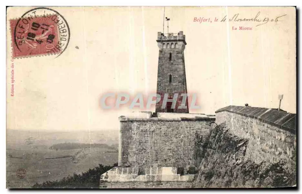 Belfort, la Miotte — visão da torre — Edição especial das 'Papeteries de Belfort' - Frente