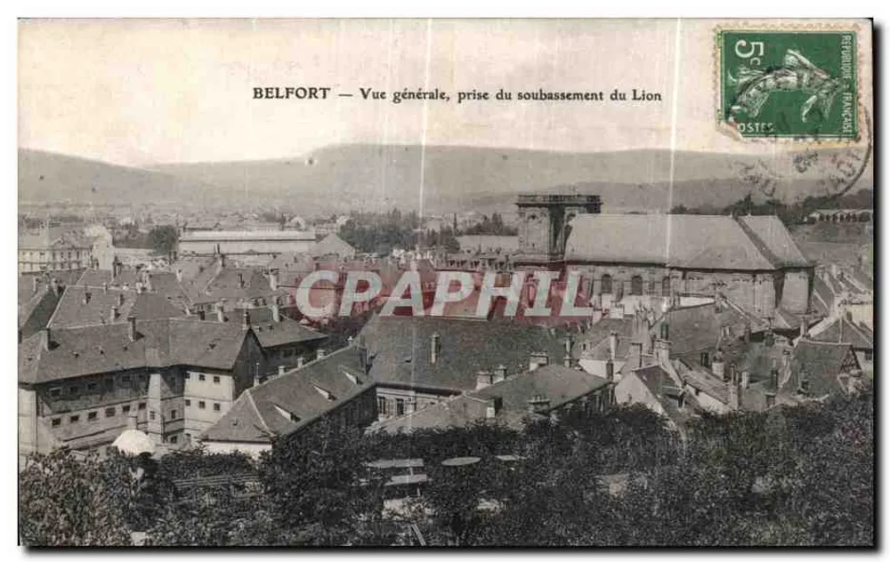 Belfort — Allgemeiner Blick, aufgenommen von der Basis des Löwen - Vorderseite