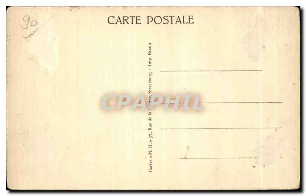 Uma vista de Belfort — vista panorâmica — Cartas « M. H. » 37, Rue de la Course, Strasbourg - Verso