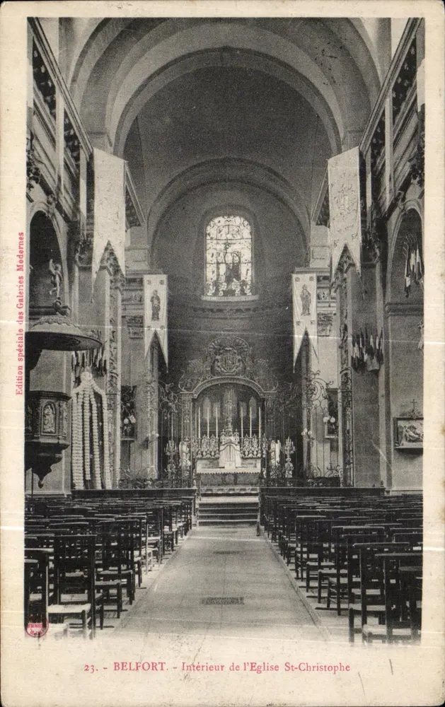 Belfort — Innenansicht der Kirche Saint-Christophe — Sonderausgabe der Galeries Modernes, Nr. 23 - Vorderseite