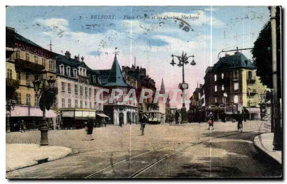 Belfort - Place Cornet und die Vier Uhren - Vorderseite