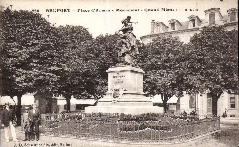 Belfort — Place d'Armes — Monument « Quand-Même » — J. B. Schmitt et fils, Verlag Belfort - Vorderseite